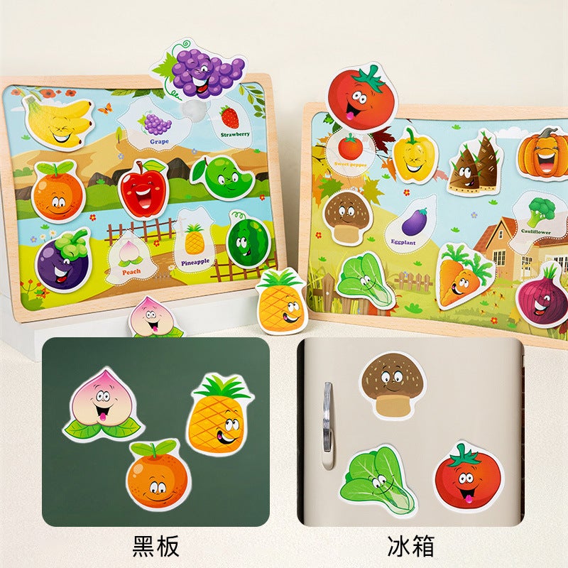 Teaching Wooden Kidsren'S Educational Magnetic Puzzles 3-6 Years Old Double-Sided Small Drawing Board Writing Erasable Toys - Image 3